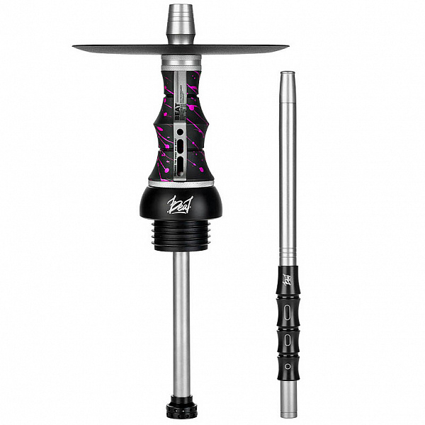 Кальян Alpha Hookah Beat Splash Grumpy прозрачная колба (Черный,Розовый, 40 см) в Хабаровске