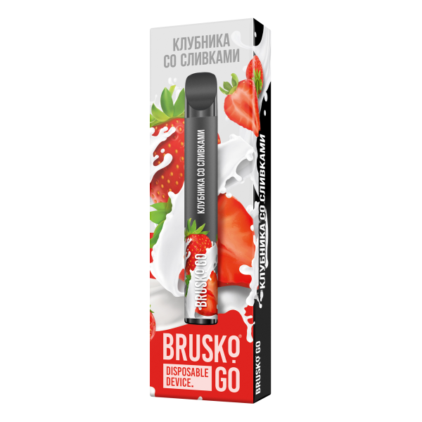 Одноразовая электронная сигарета Brusko Go Клубника Со Сливками 800 затяжек в Хабаровске