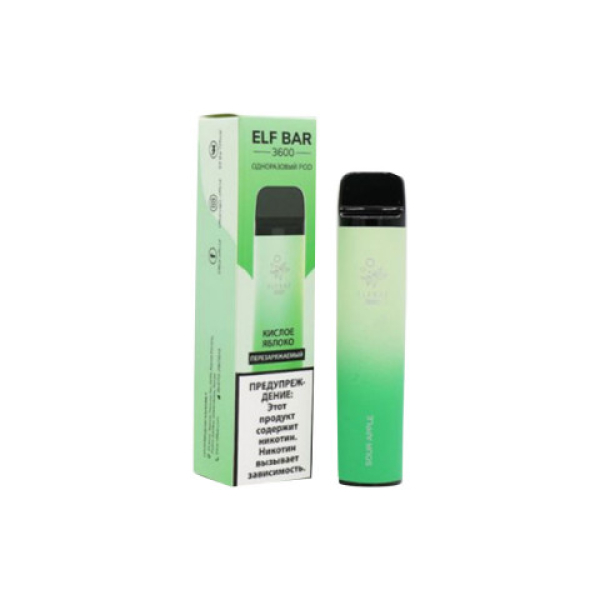 Elfbar (3600 (Кислое яблоко)), 3600 тяг в Хабаровске