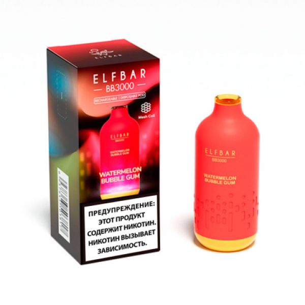 Elfbar BB3000 Арбузная жвачка, 3000 тяг в Хабаровске