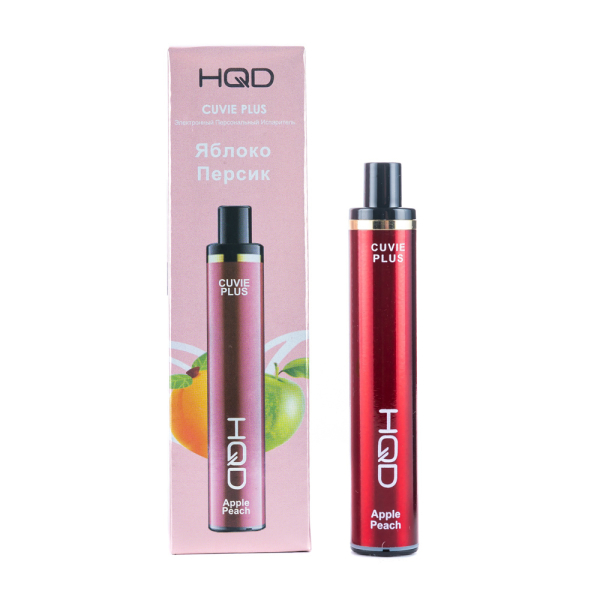 Одноразовая электронная сигарета HQD Cuvie Plus Apple Peach (Яблоко Персик) 1200 затяжек в Хабаровске