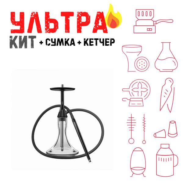 Набор с кальяном  Koress K2 Black Gloss ВСЕ ВКЛЮЧЕНО в Хабаровске
