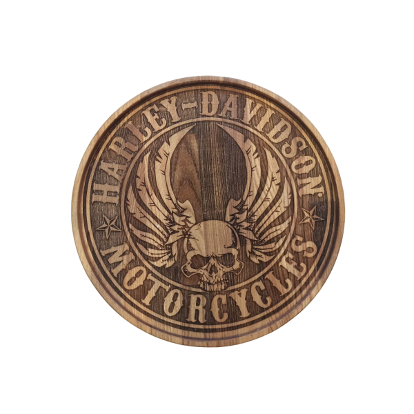 ХукаСтол Поднос Harley Davidson (Коричневый, Бук) для кальяна в Хабаровске