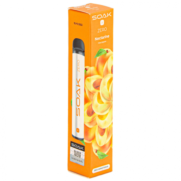SOAK X ZERO Nectarine 1500 затяжек (без никотина) в Хабаровске