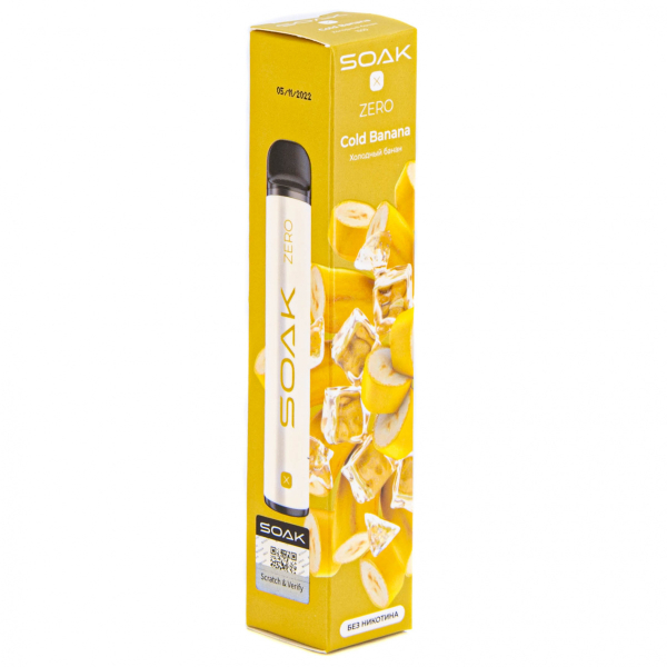 SOAK X ZERO Cold banana 1500 затяжек (без никотина) в Хабаровске