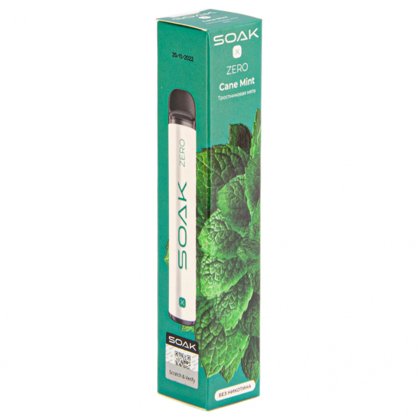 SOAK X ZERO Cane mint 1500 затяжек (без никотина) в Хабаровске