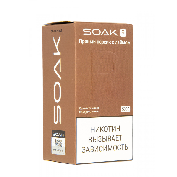 Soak R Пряный Персик С Лаймом 5000 Затяжек в Хабаровске