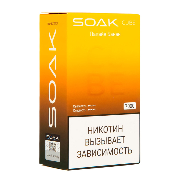 Soak Cube Папайя Банан 7000 Затяжек в Хабаровске