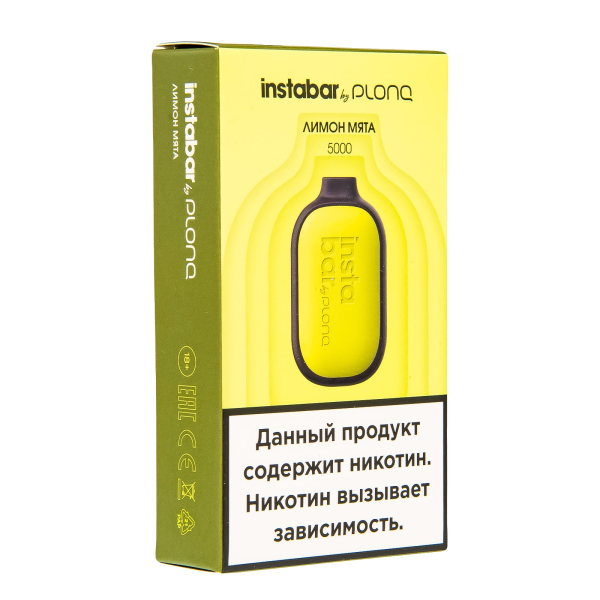 Plonq Instabar Лимон Мята (5000 Затяжек) 20 Мг в Хабаровске