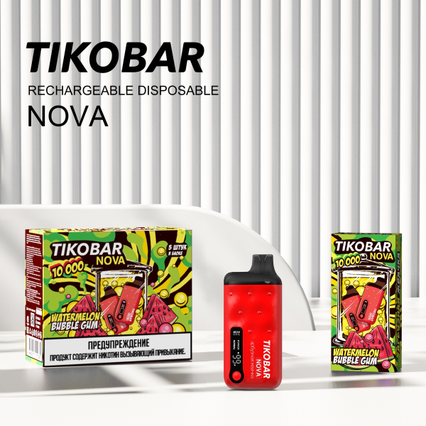 Электронка Tikobar Nova Арбузная Жвачка 10000 Затяжек в Хабаровске