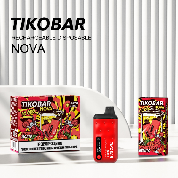 Электронка Tikobar Nova Клубничный Мохито 10000 Затяжек в Хабаровске