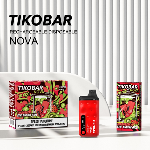 Электронка Tikobar Nova Клубника Киви Жвачка 10000 Затяжек в Хабаровске