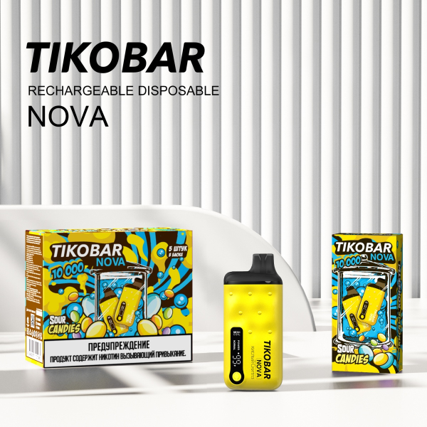 Электронка Tikobar Nova Кислые Конфеты 10000 Затяжек в Хабаровске