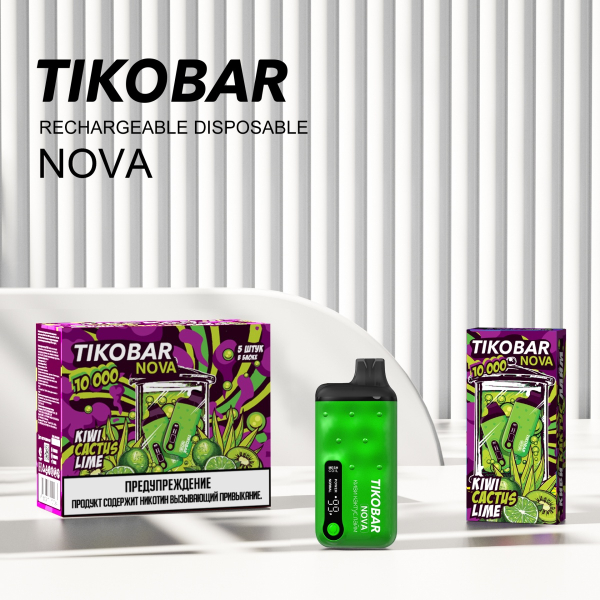 Электронка Tikobar Nova Киви Кактус Лайм 10000 Затяжек в Хабаровске