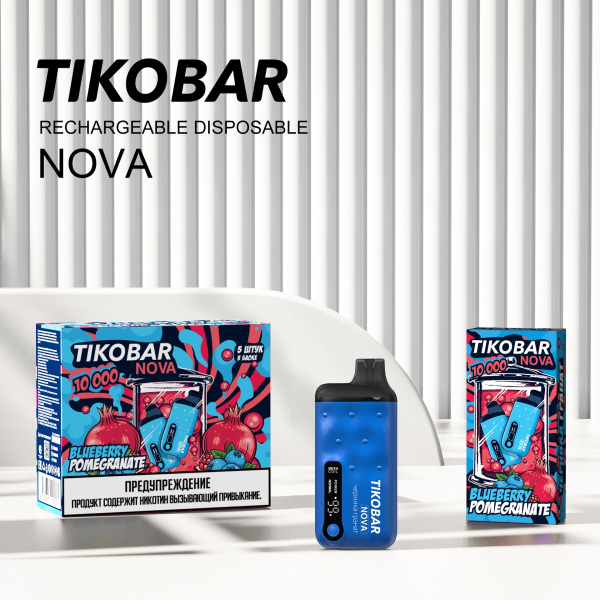 Электронка Tikobar Nova Черника Гранат 10000 Затяжек в Хабаровске
