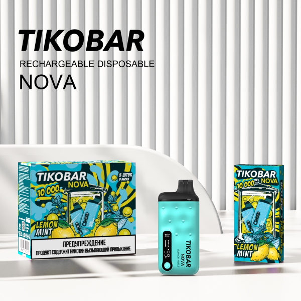Электронка Tikobar Nova Лимон Мята 10000 Затяжек в Хабаровске