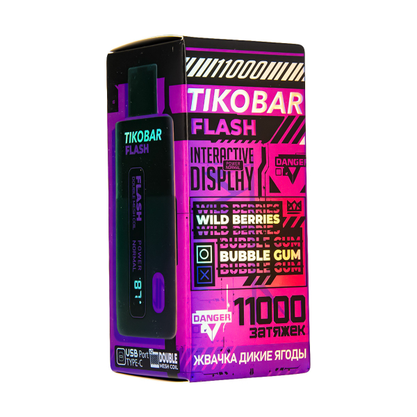 Электронка Tikobar Flash Жвачка Дикие Ягоды 11000 Затяжек в Хабаровске