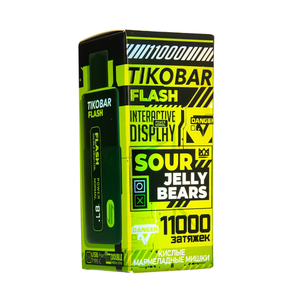 Электронка Tikobar Flash Кислые Мармеладные Мишки 11000 Затяжек в Хабаровске