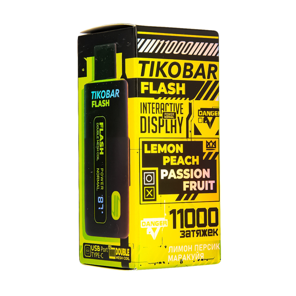 Электронка Tikobar Flash Лимон Персик Маракуйя 11000 Затяжек в Хабаровске