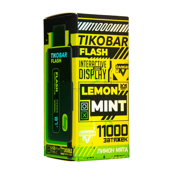 Электронка Tikobar Flash Лимон Мята 11000 Затяжек в Хабаровске