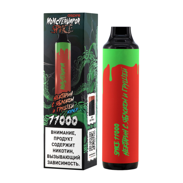 Электронка Monstervapor Space Нектарин Яблоко И Груша (11000 Затяжек) в Хабаровске