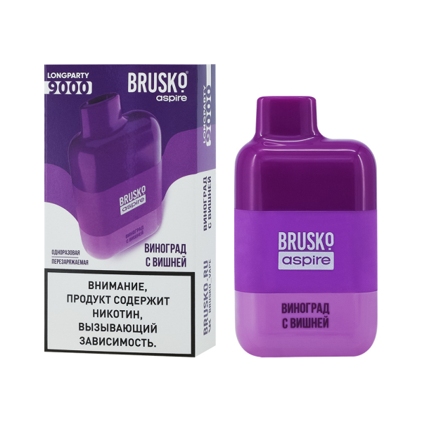 Электронка Brusko Longparty Виноград И Вишня (9000 Затяжек) в Хабаровске