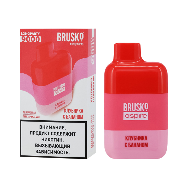 Электронка Brusko Longparty Клубника И Банан (9000 Затяжек) в Хабаровске
