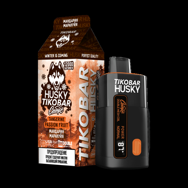 Электронка Tikobar Husky Сибирь Мандарин Маракуйя 12000 Затяжек в Хабаровске