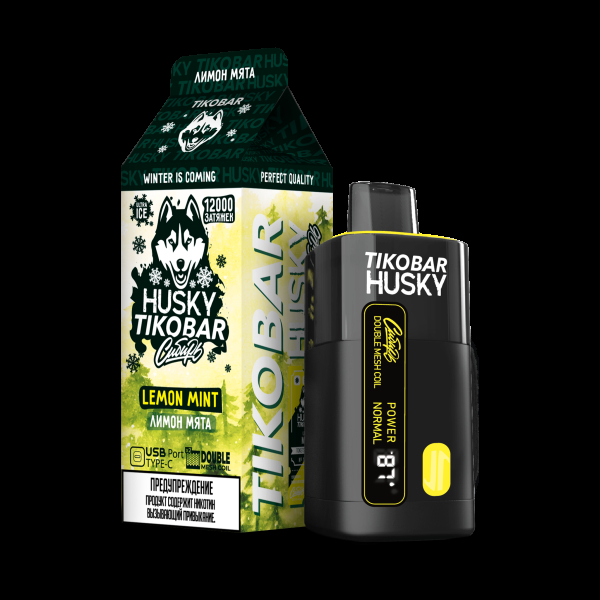 Электронка Tikobar Husky Сибирь Лимон Мята 12000 Затяжек в Хабаровске