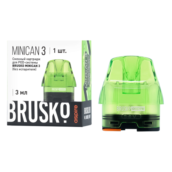 Сменный Картридж Brusko Minican 3, (Зелёный), 3 Мл, Упак. 1 Шт в Хабаровске