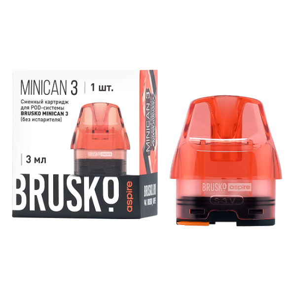 Сменный Картридж Brusko Minican 3, (Красный), 3 Мл, Упак. 1 Шт в Хабаровске