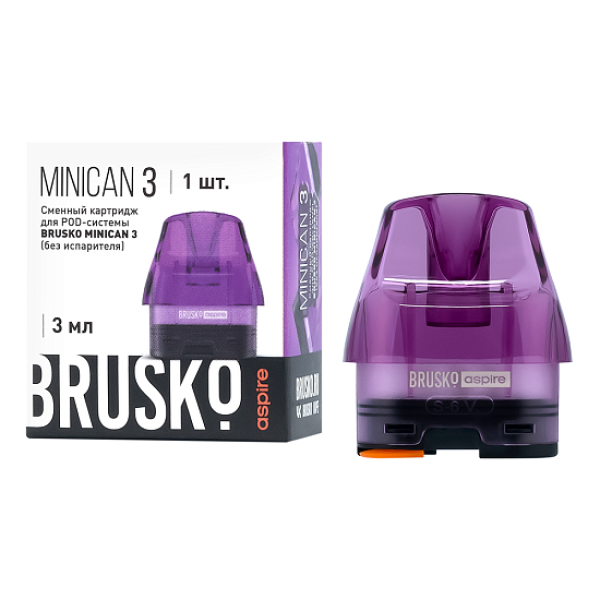 Сменный Картридж Brusko Minican 3, (Фиолетовый), 3 Мл, Упак. 1 Шт в Хабаровске