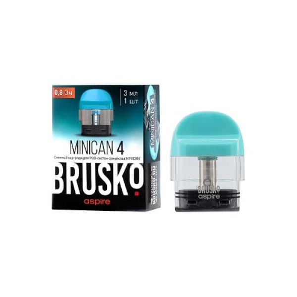 Сменный Картридж Brusko Minican 4 (3Мл) 0,8 Ом, Упак. 1 Шт голубой в Хабаровске