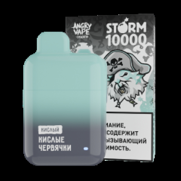 Электронка Angry Vape  Storm Кислые Червячки 10000 затяжек в Хабаровске