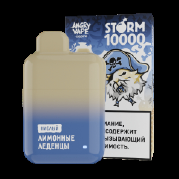 Электронка Angry Vape  Storm Лимонные Леденцы 10000 затяжек в Хабаровске
