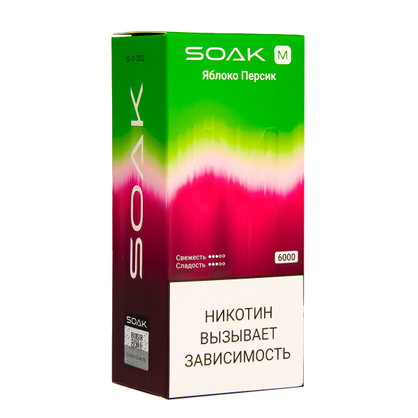 ЭСДН SOAK M Apple Peach Bonbon 6000 тяг в Хабаровске