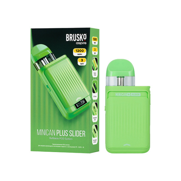 POD-система Brusko Minican Plus Slider Зелёный в Хабаровске