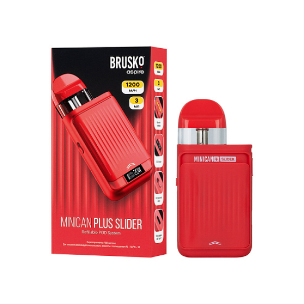 POD-система Brusko Minican Plus Slider Красный в Хабаровске