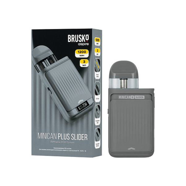 POD-система Brusko Minican Plus Slider Серый в Хабаровске