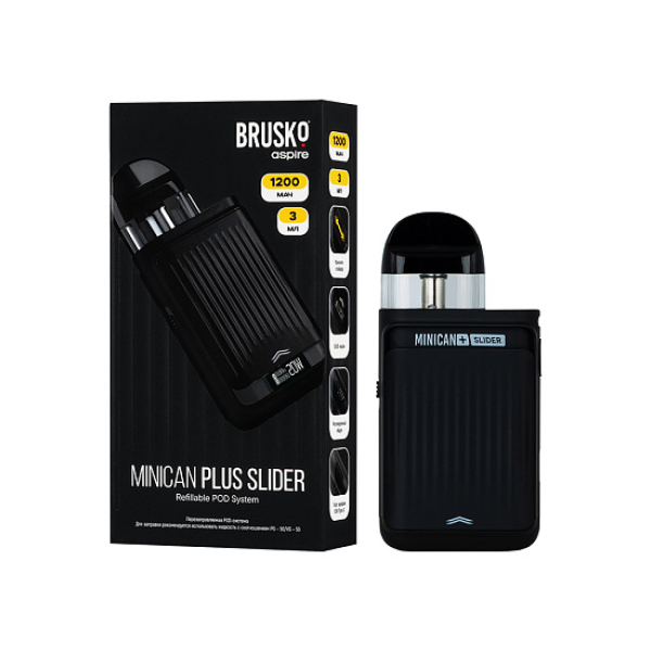 POD-система Brusko Minican Plus Slider Чёрный в Хабаровске