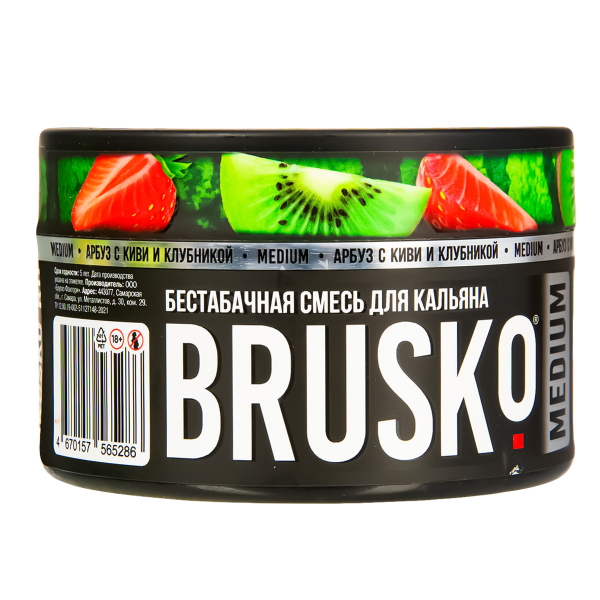 Бестабачная смесь Brusko Medium Арбуз С Киви И Клубникой 250 грамм в Хабаровске