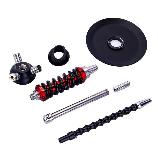 Кальян Mamay Customs Coilover Micro Чёрно Красный Сплеш в Хабаровске