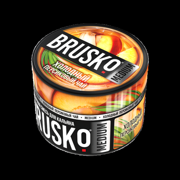 Бестабачная смесь Brusko Холодный Персиковый Чай Medium 50 грамм в Хабаровске