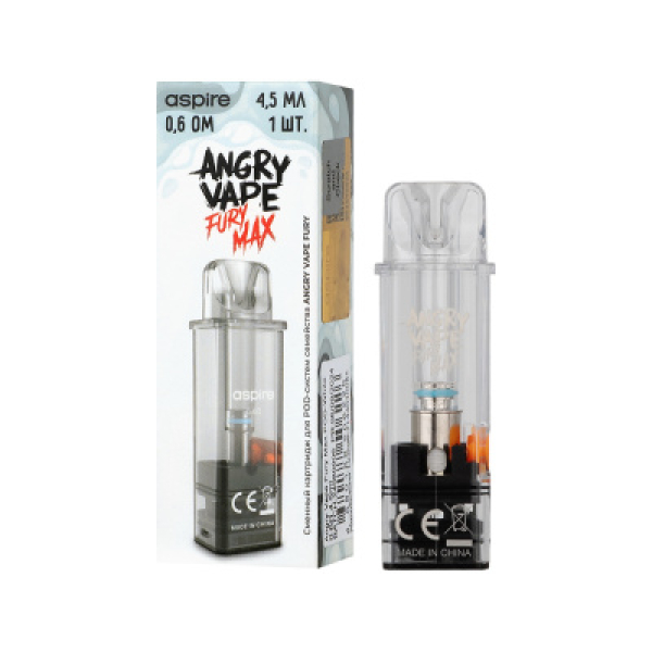 Картридж Angry Vape Fury Max Белый 45 мл 0.6 Ом ( 1 шт.) в Хабаровске