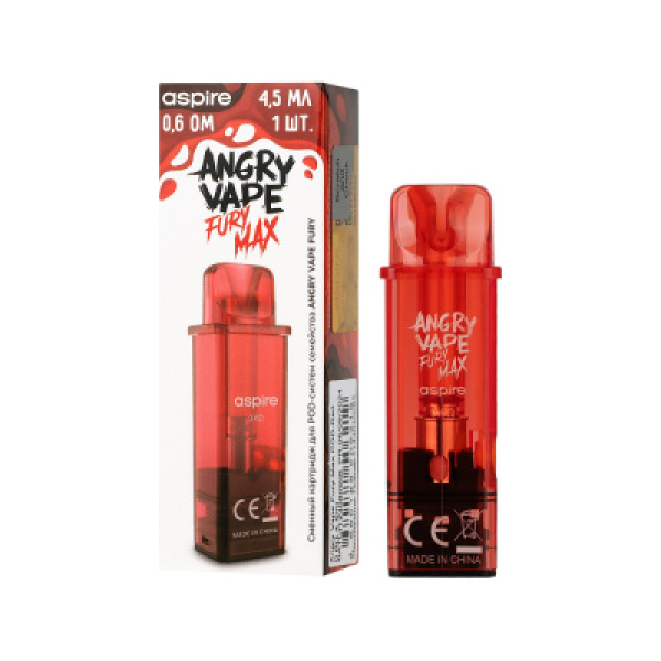 Картридж Angry Vape Fury Max Красный 45 мл 0.6 Ом ( 1 шт.) в Хабаровске