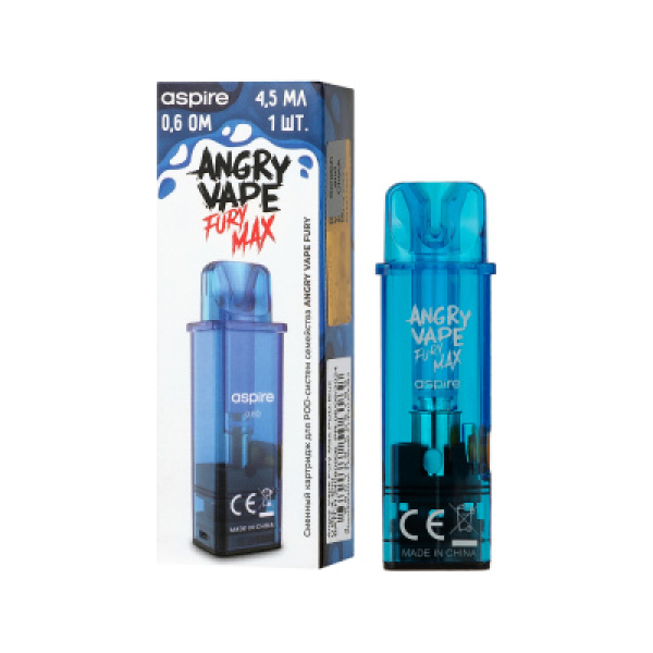Картридж Angry Vape Fury Max Синий 45 мл 0.6 Ом ( 1 шт.) в Хабаровске