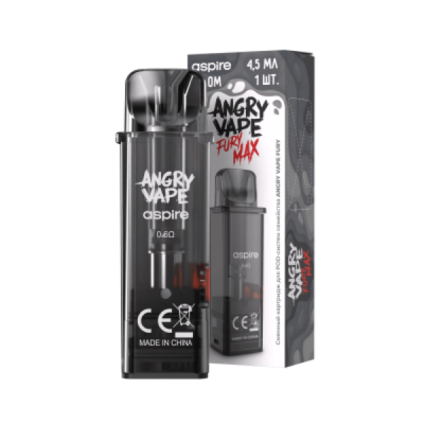 Картридж Angry Vape Fury Max Чёрный 45 мл 0.6 Ом ( 1 шт.) в Хабаровске