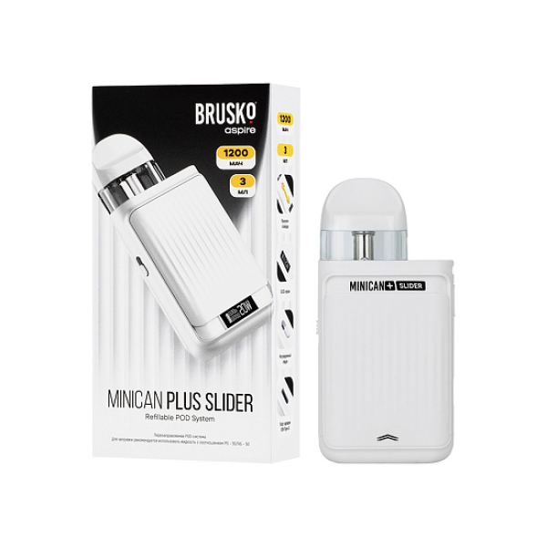 POD-система Brusko Minican      Plus Slider Белый в Хабаровске