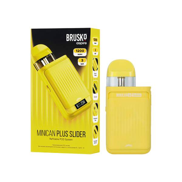 POD-система Brusko Minican      Plus Slider Жёлтый в Хабаровске