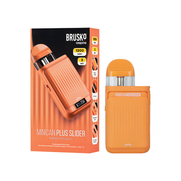 POD-система Brusko Minican      Plus Slider Оранжевый в Хабаровске